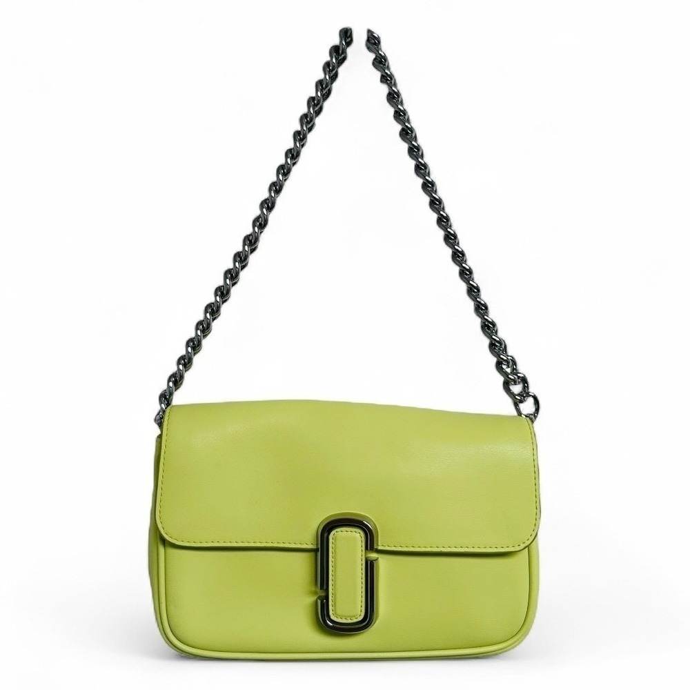 Marc Jacobs J Marc Neon Green Crossbody Shoulder Bag Leather Chain NWOT